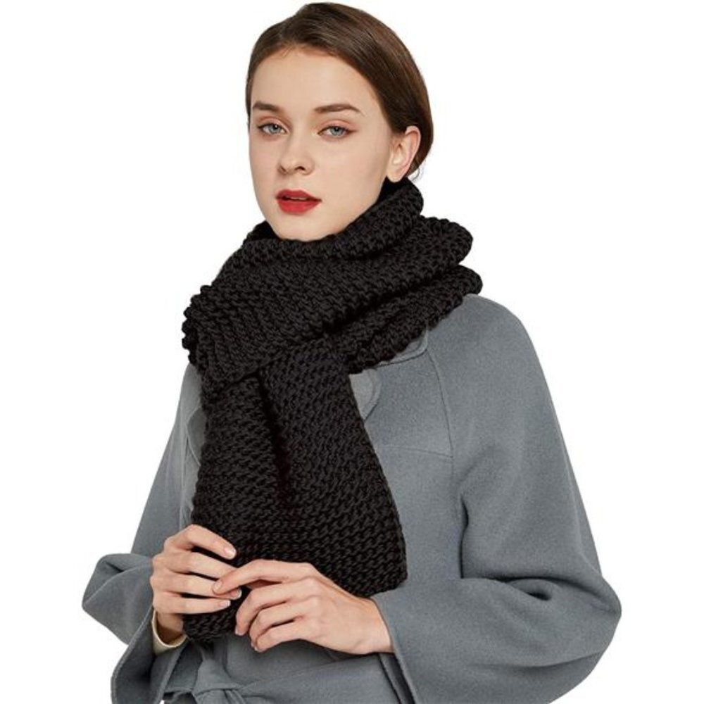 Winter Chunky Knit Scarf Warm Thick Wrap Pattern Long for Men and Women